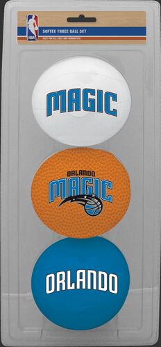 Rawlings White, Brown, and Blue NBA Orlando Magic Three-Point Softee Basketball Set With Team Logo SKU #03524206114