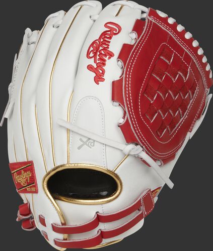 RLA120-3S 12-inch Liberty Advanced infield/pitcher's Basket web glove with a white back and adjustable pull-strap back