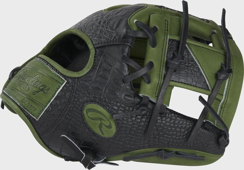 Thumb of a military green/black ColorSync 8.0 Heart of the Hide 11.5" infield glove with a military green/black I-web - SKU: PRO204W-2XMG