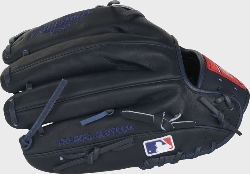 Back of a navy HOH Max Fried Gameday 57 glove with the MLB logo on the pinky - SKU: RSGPRO1000-MF54