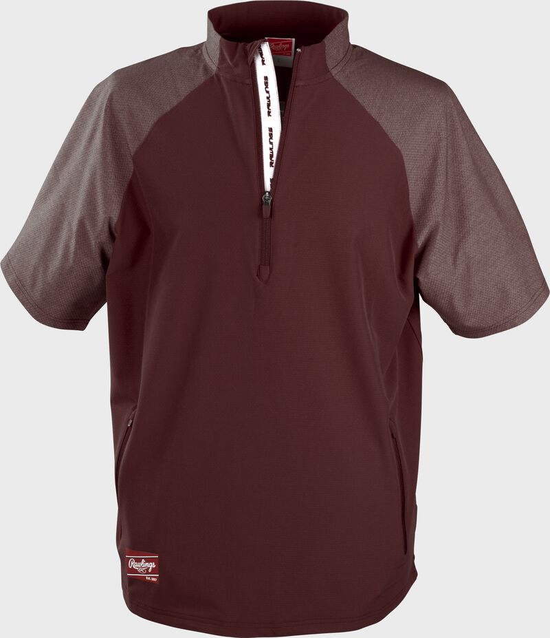 Front of a cardinal Rawlings ColorSync short sleeve cage jacket - SKU: CSSSJ2-C
