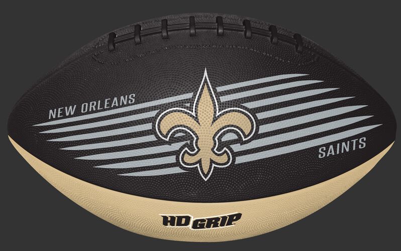 Black and Gold NFL New Orleans Saints Downfield Youth Football With Team Logo SKU #07731077121