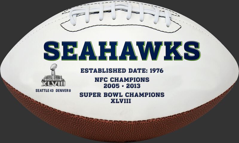 White NFL Seattle Seahawks Football With Team Name SKU #06541085811