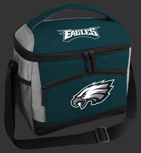 A green Philadelphia Eagles 12 can soft sided cooler with a team logo on the front - SKU: 10111080111