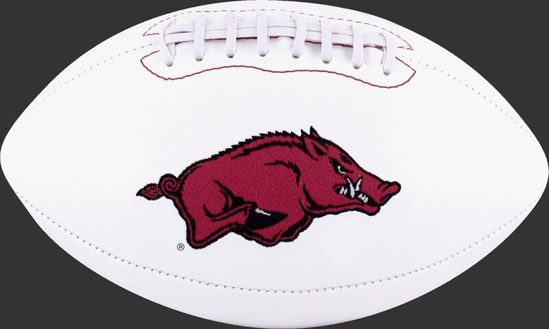 White NCAA Arkansas Razorbacks Football With Team Logo SKU #05733069122