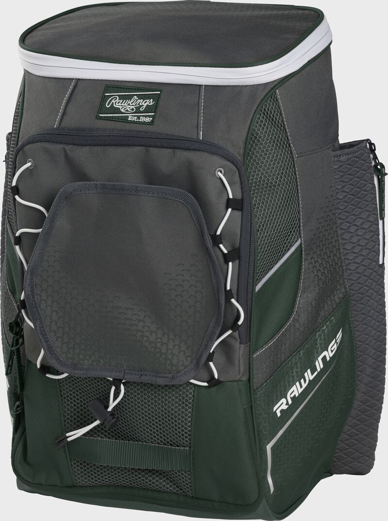 Front right angle of a dark green Impulse backpack - SKU: IMPLSE-DG loading=