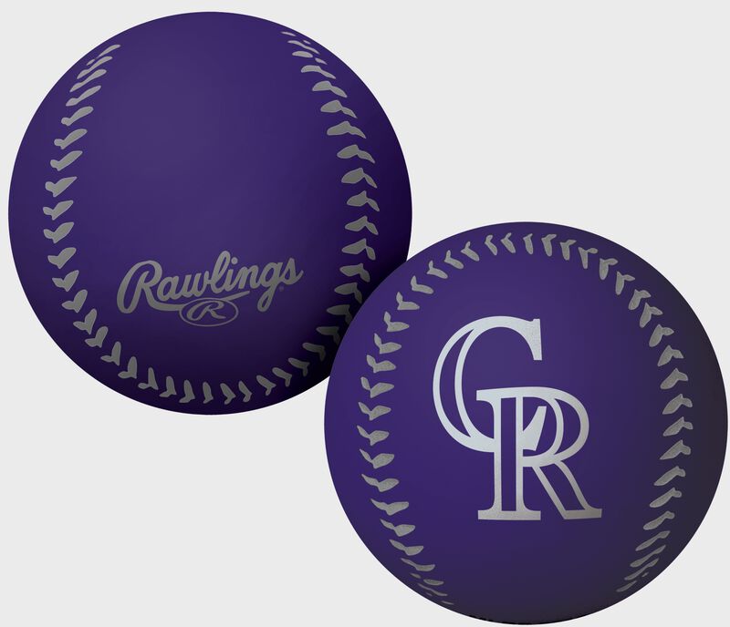 A purple Colorado Rockies big fly rubber bounce ball