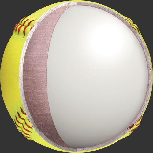 Inside cork of a PX2RYLAH 12-inch ASA softball