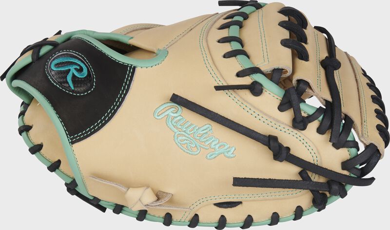 Thumb of a camel Heart of the Hide 33" catcher's mitt with a 1-piece solid web - SKU: PROCM33CBM