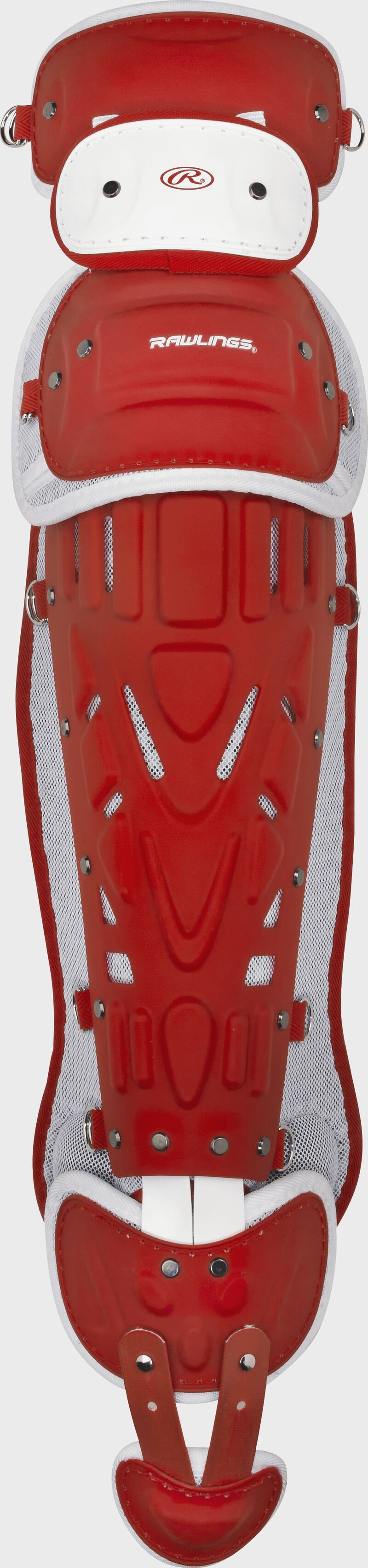 Scarlet/white LGPRO2 Pro Preferred adult leg guards loading=