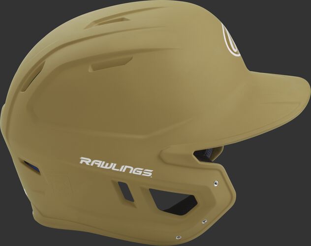 Right side of a matte Vegas gold MACH helmet