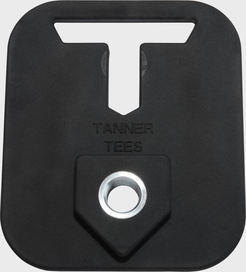 A black Tanner Tees Pro batting tee base loading=
