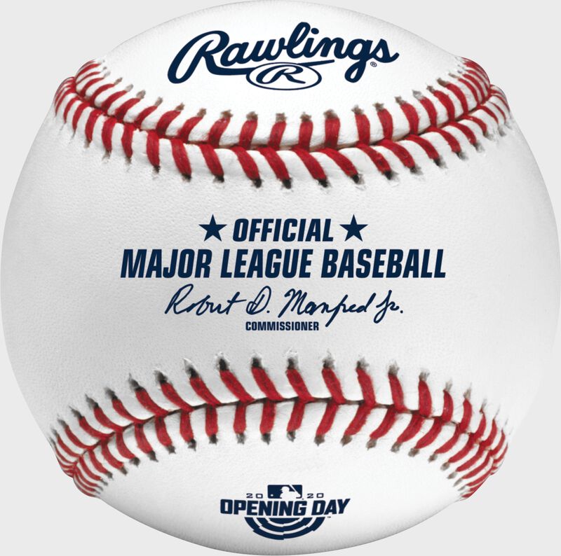 A MLB 2020 Opening Day baseball with the Official Ball of Major League Baseball stamp - SKU: ROMLBOD20