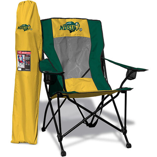 Front of Rawlings Green and Yellow NCAA North Dakota State Bison High Back Chair With Team Logo SKU #09403158518