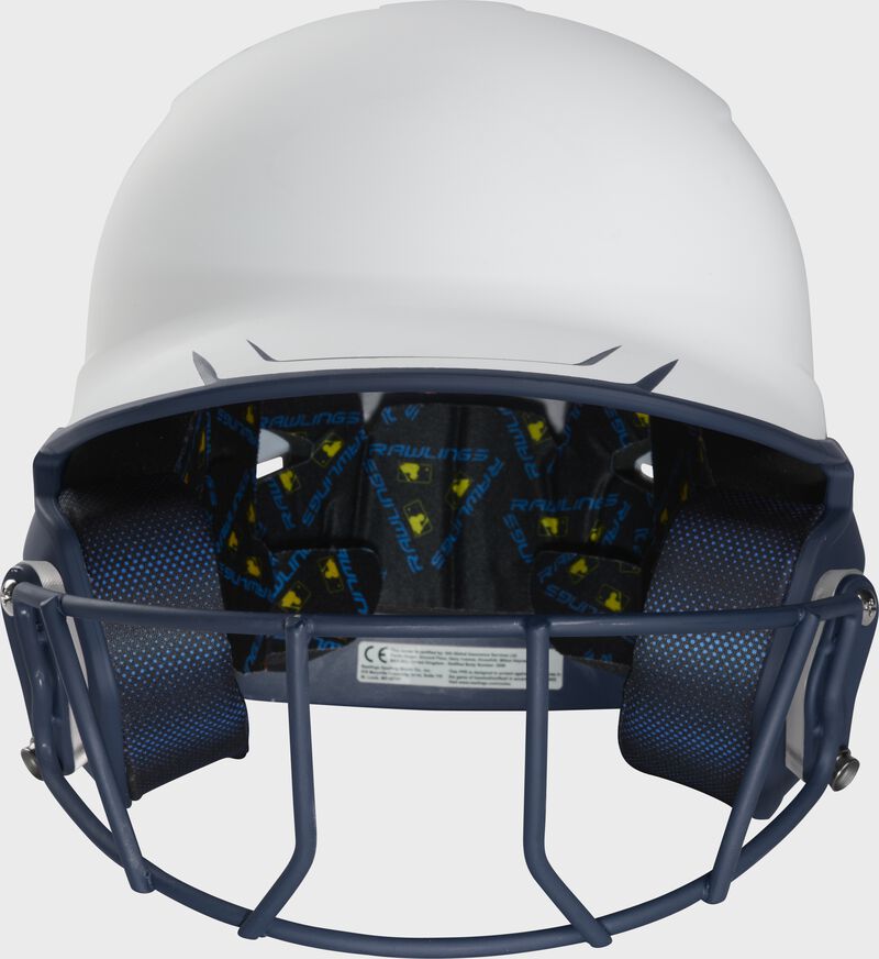 Front view of Rawlings Mach Ice Softball Batting Helmet, Navy - SKU: MSB13 loading=