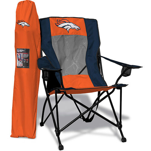 Front of Rawlings Navy and Orange NFL Denver Broncos High Back Chair With Team Logo SKU #09211066518