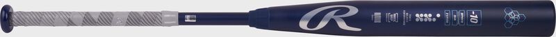 Alternate view of a navy Mantra -10 fastpitch bat