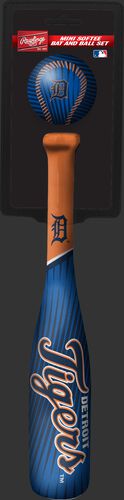 Rawlings Detroit Tigers Softee Mini Bat and Ball Set in Team Colors With Team Name and Logo On Front SKU #01160027114