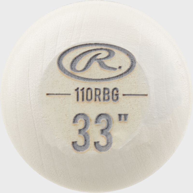 End cap view of a 2021 Big Stick Elite 110 Birch Wood bat - SKU: 110RBG