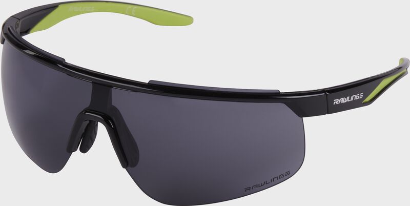 Adult black half-rim rectangle shield sunglasses - SKU: 10260975