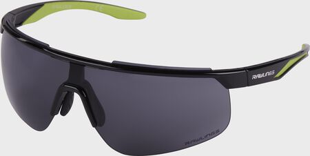 Adult Black Half-Rim Rectangle Shield Sunglasses