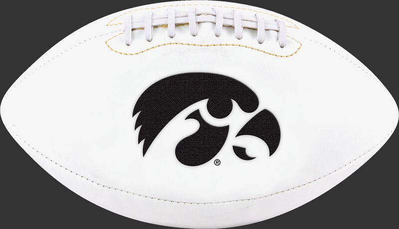 White NCAA Iowa Hawkeyes Football With Team Logo SKU #05733075122