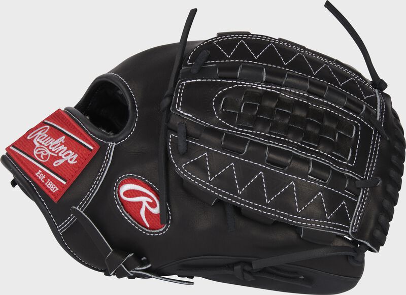 Thumb of a black 2022 Gerrit Cole Pro Preferred infield/pitcher's glove with a black vertical hinge basket web - SKU: RSGPROS1000-GC45