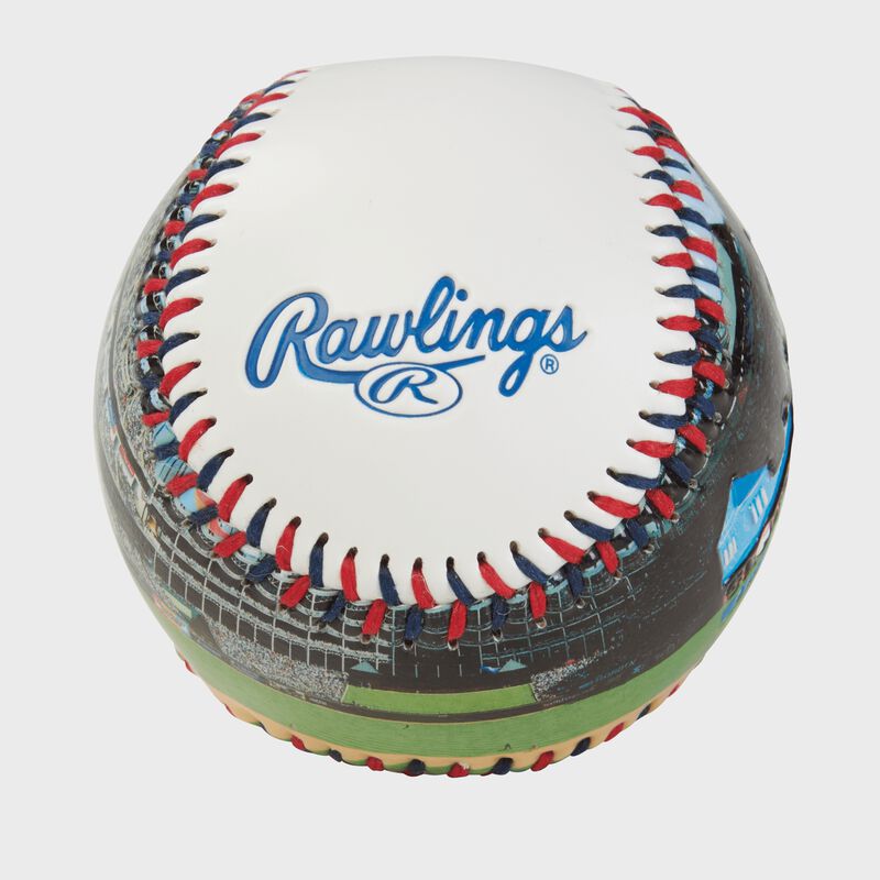 Rawlings logo on a Texas Rangers team stadium ball