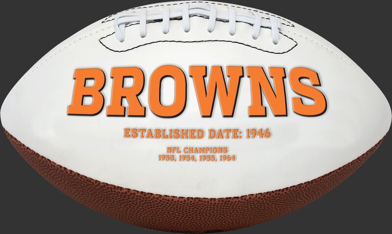 Browns logo on a Cleveland Browns signature football