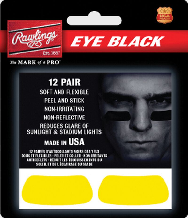 Yellow Rawlings eye black stickers - SKU: EB12