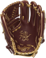 Dark sherry palm of a HOH R2G infield/pitcher's glove with metallic gold laces and gold stamping - SKU: PROR205W-30SHG image number null