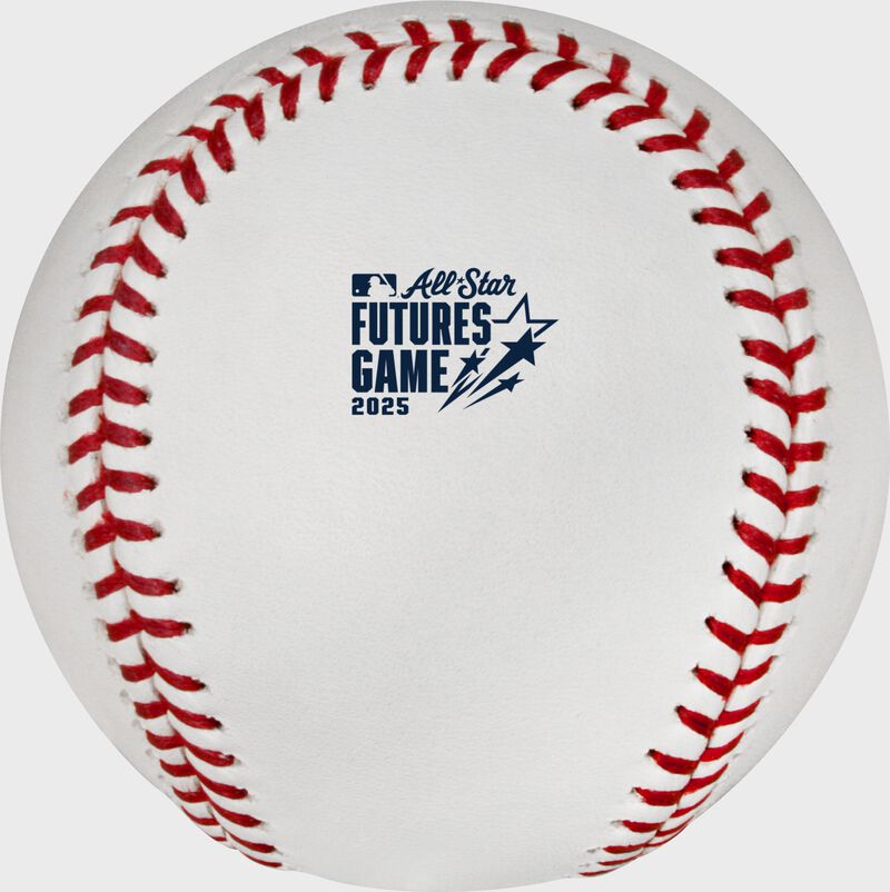 2025 MLB All-Star Futures Game logo stamped on a Rawlings MLB baseball loading=