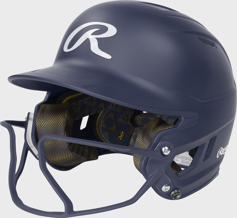 Rawlings Mach Hi-Viz Fastpitch Batting Helmet, Navy, Senior