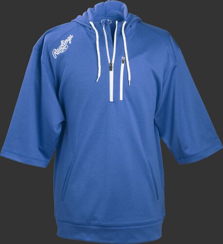 Front of Rawlings Royal Adult Half Sleeve Hoodie with Zipper - SKU #RHTYO-DSW-88