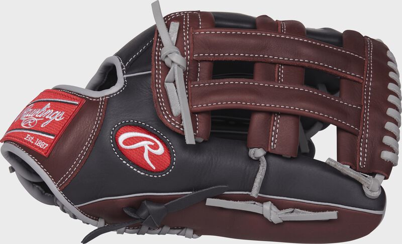 Thumb of a R93029-6BSG R9 Series 12.75-inch outfield glove with a dark sherry H web