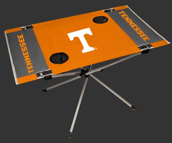 NCAA Tennessee Volunteers Endzone table featuring team logos, team colors and has two cup holders SKU #04053101111