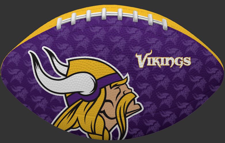Purple side of a NFL Minnesota Vikings Gridiron football with the team logo SKU #09501075122