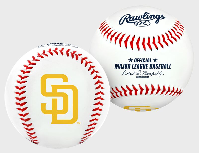 2 views of a MLB San Diego Padres baseball