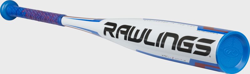 Angled view of a Rawlings USSSA Threat -12 youth bat - SKU: UT1T12