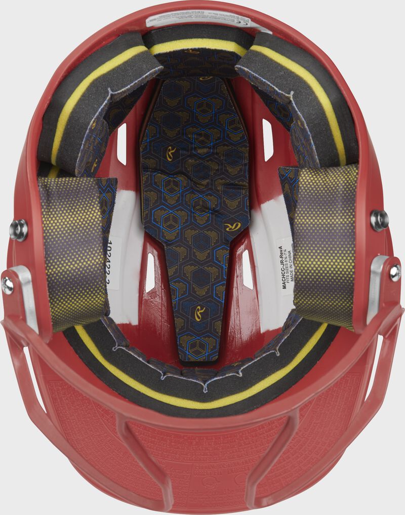 Rawlings Mach Hi-Viz Fastpitch Batting Helmet, Scarlet, Senior loading=