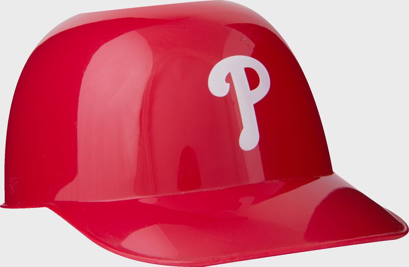 Front of Rawlings Red MLB Philadelphia Phillies Snack Size Helmets With Team Logo SKU #01950020121