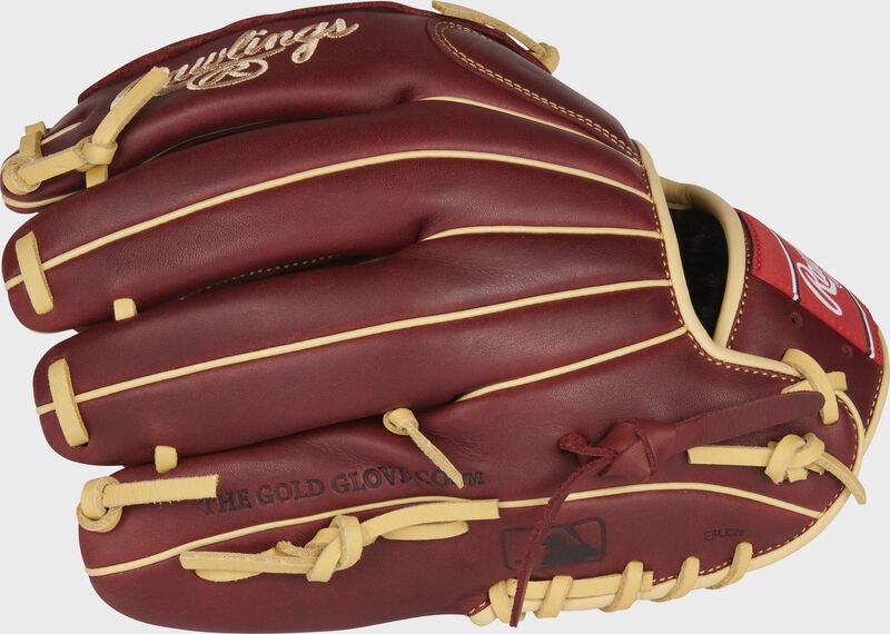 Sherry back of a Sandlot Series 12-Inch infield/pitcher's glove with the MLB logo on the pinky - SKU: S1200BSH
