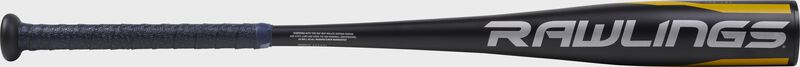 Rawlings logo on the barrel of a Rawlings 2020 Impact USA bat - SKU: USZI9