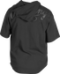 Back of a black Rawlings Gold Collection short sleeve hoodie with a black script Rawlings logo across the back - SKU: GJJ-B image number null