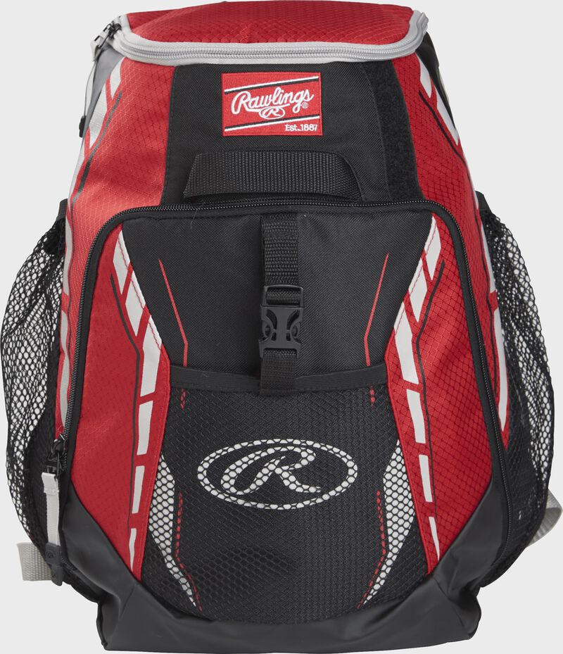 Front view of a Scarlet Rawlings Youth Players Team Backpack | SKU:R400-S
