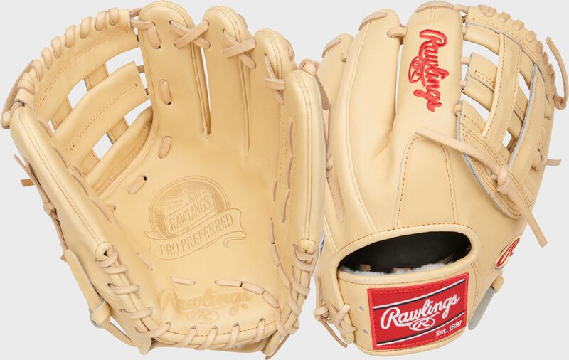 2 views showing the palm & back of a Pro Preferred Brendan Donovan Gameday 57 series glove - SKU: PROS204-6BD