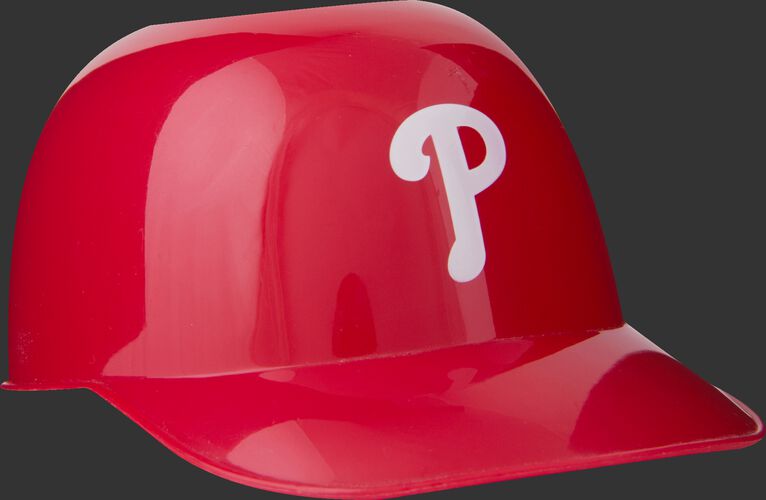 Front of Rawlings Red MLB Philadelphia Phillies Snack Size Helmets With Team Logo SKU #01950020121