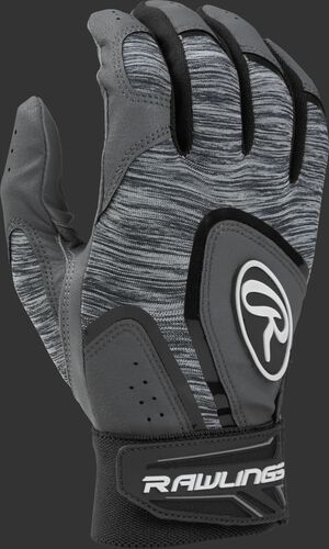 Heather grey 5150GBGY youth 5150 batting gloves with black trim and wrist strap