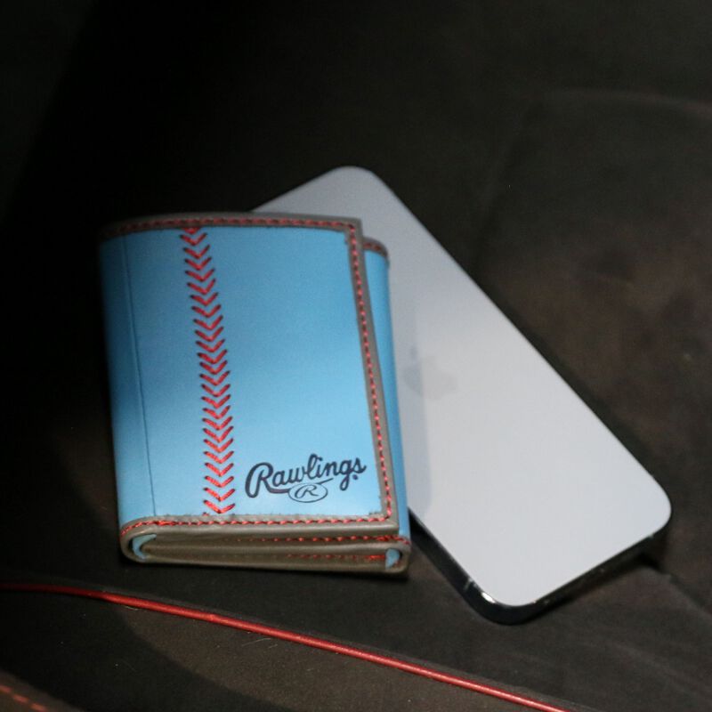 Rawlings Baseball Stitch Bifold Leather Wallet - Tan