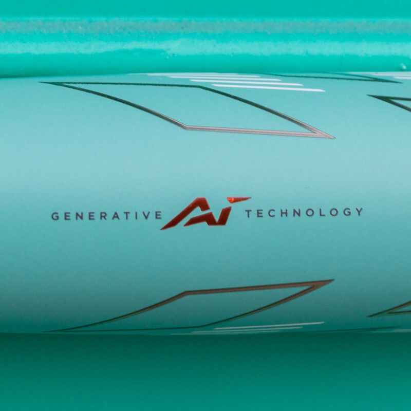 Generative AI technology logo on the barrel of a Rawlings Mach AI BBCOR bat - SKU: RBB4MC3